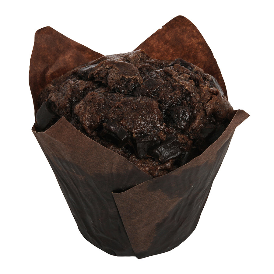 Decadent Chocolate Muffin With Chocolate Chips And Chocolate Flavored Chunks Naturally And 4 Ounce Size - 24 Per Case.