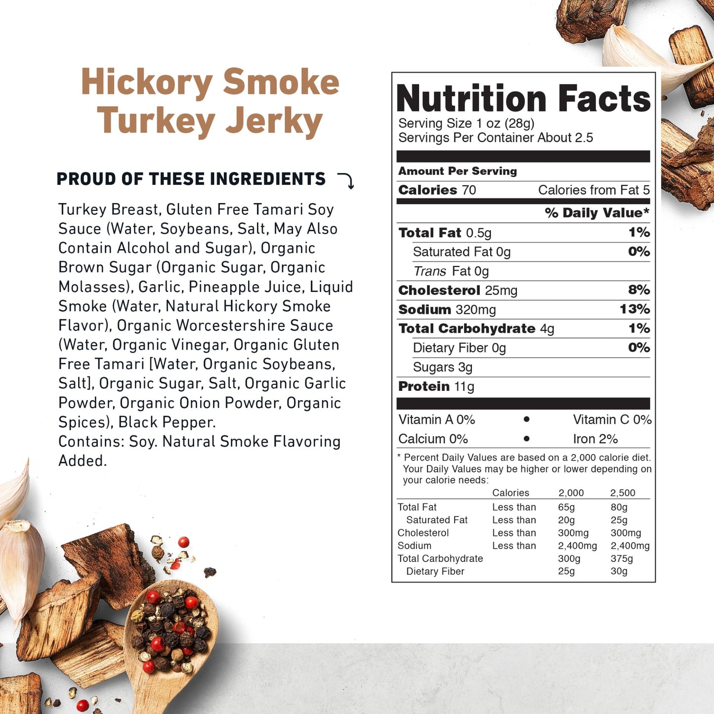 Country Archer Jerky Co Hickory Smoke Turkeyjerky 2.5 Ounce Size - 12 Per Case.