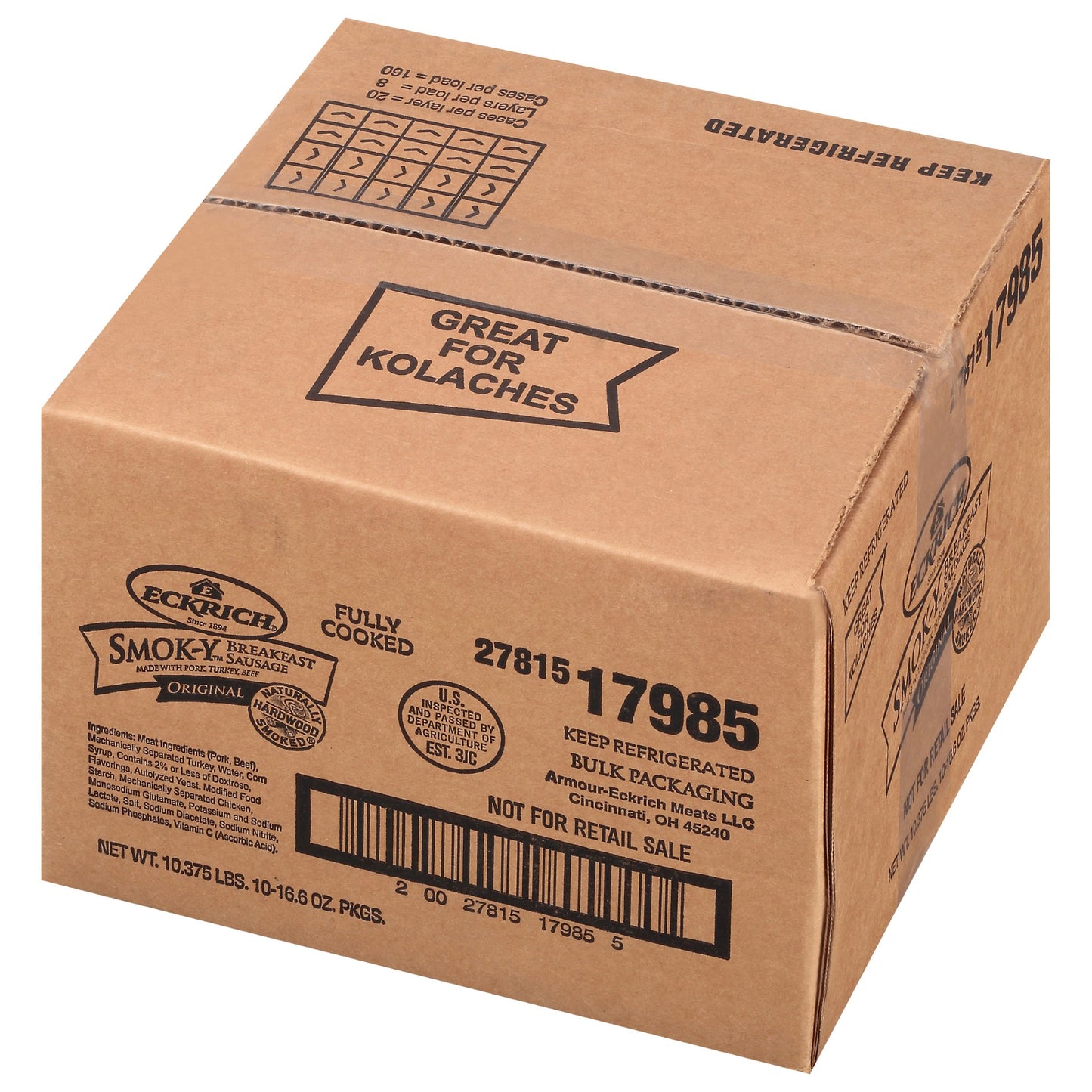 Sausage Smokey Original Link 1.078 Pound Each - 10 Per Case.