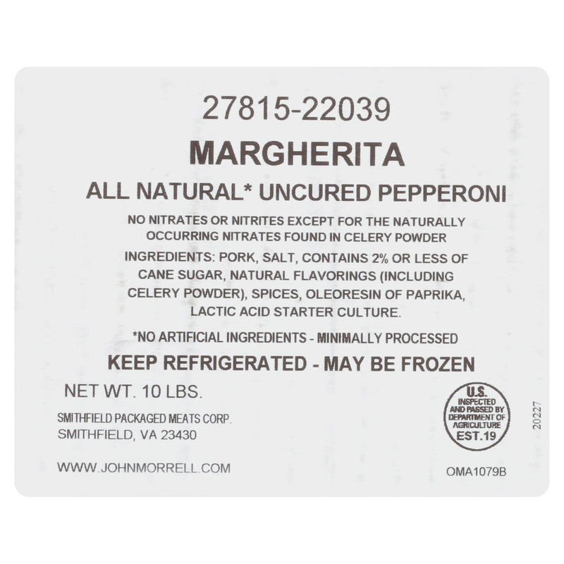 Pepperoni Sliced All Natural 84.912 Ounce Size - 2 Per Case.