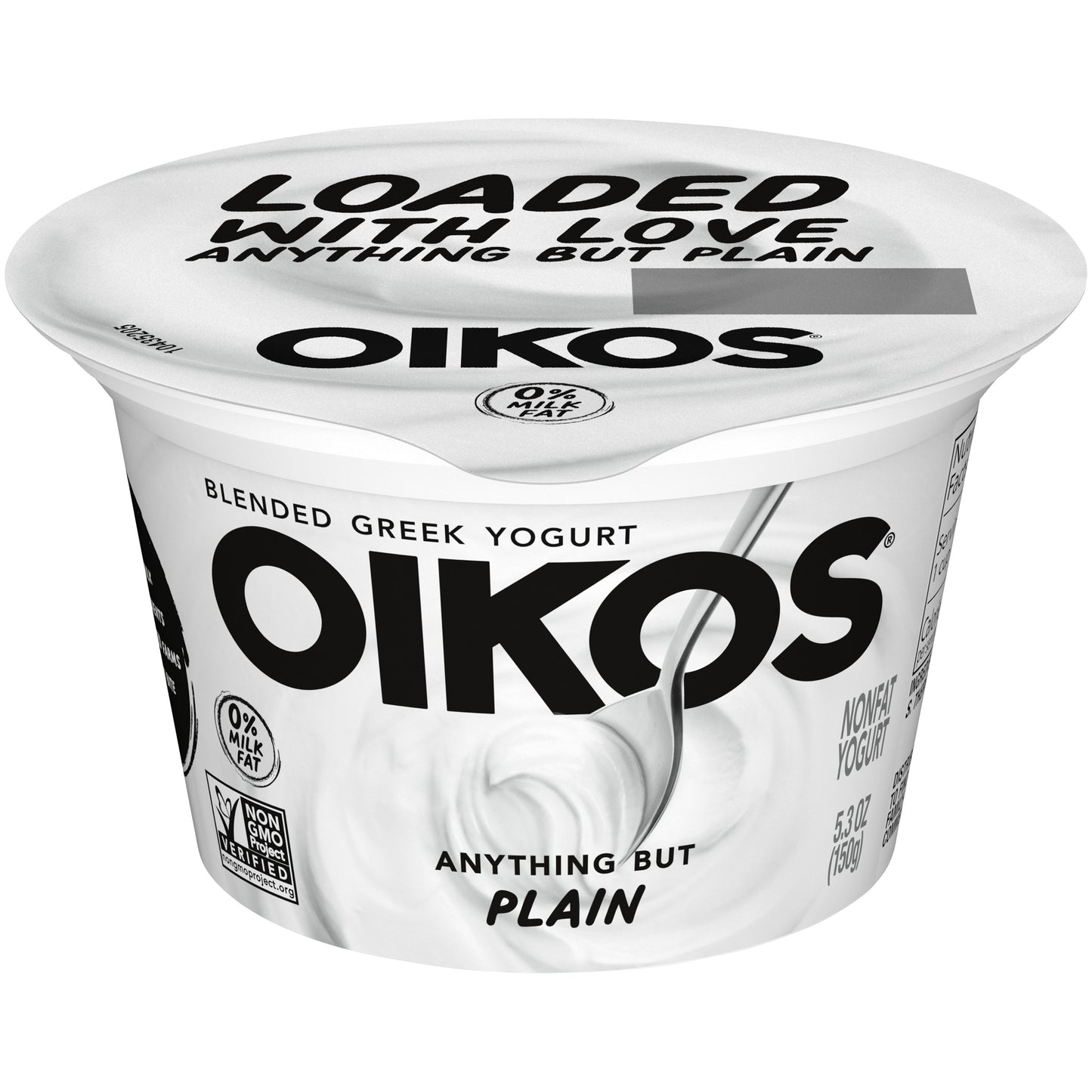 Oikos Dannon Core Plain Cups 5.3 Ounce Size - 12 Per Case.