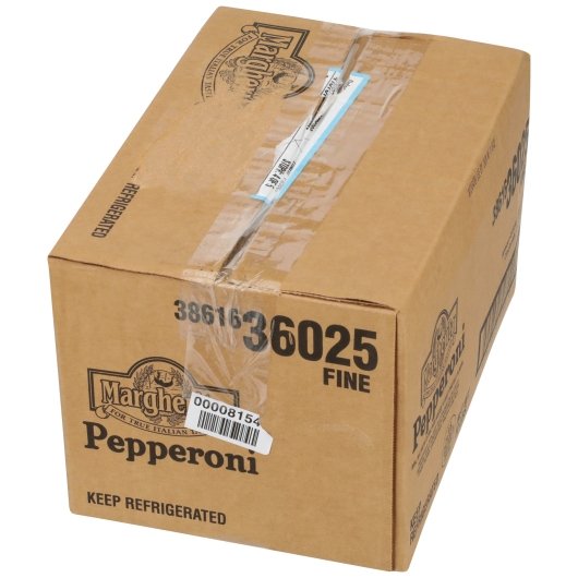 Margherita Pepperoni Fine Grind Hog Casing Sticks 5 Pound Each - 2 Per Case.