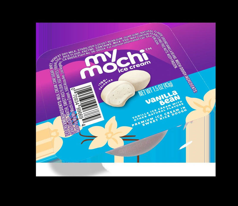 Mymochi Vanilla Bean Mochi Ice Cream 1.5 Ounce Size - 72 Per Case.