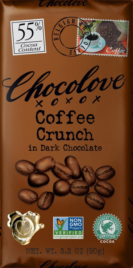 Coffee Crunch In Dark Chocolate (Master Case) 3.2 Ounce Size - 144 Per Case.