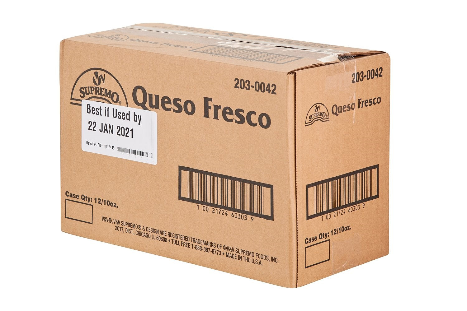 Supremo Queso Fresco 10 Ounce Size - 12 Per Case.