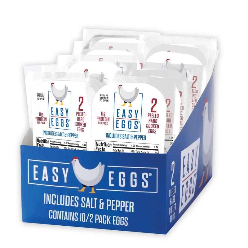 Peeled Hard Cooked Eggs With Salt And Pepper 3.1 Ounce Size - 20 Per Case.