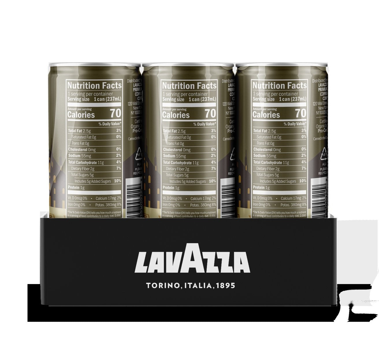 Lavazza Double Shot Cold Brew Oat Milk 8 Ounce Size - 12 Per Case.