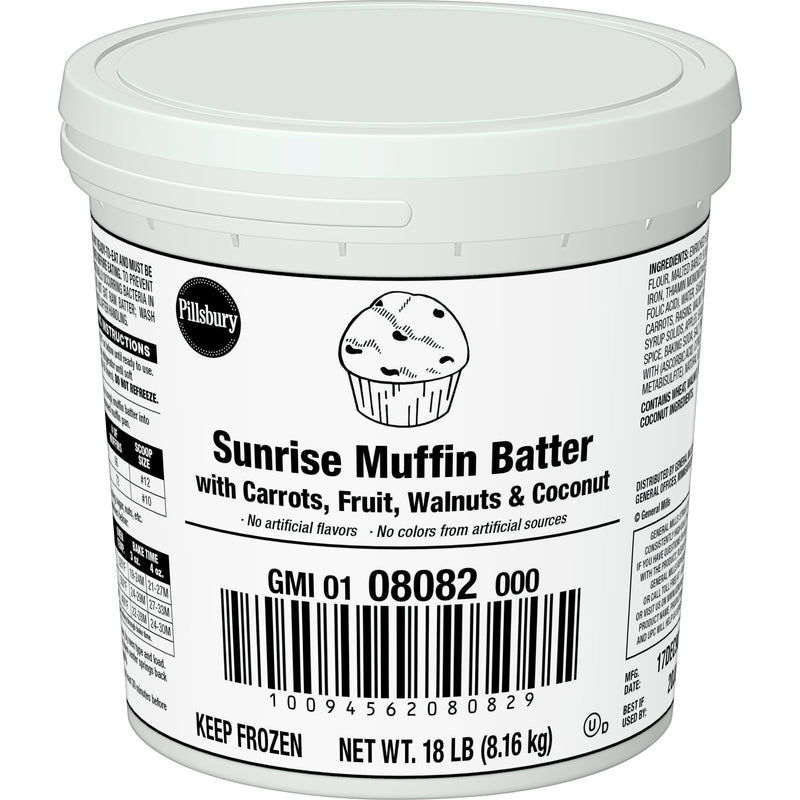 Pillsbury™ Frozen Muffin Batter Pail Sunrise 18 Pound Each - 1 Per Case.