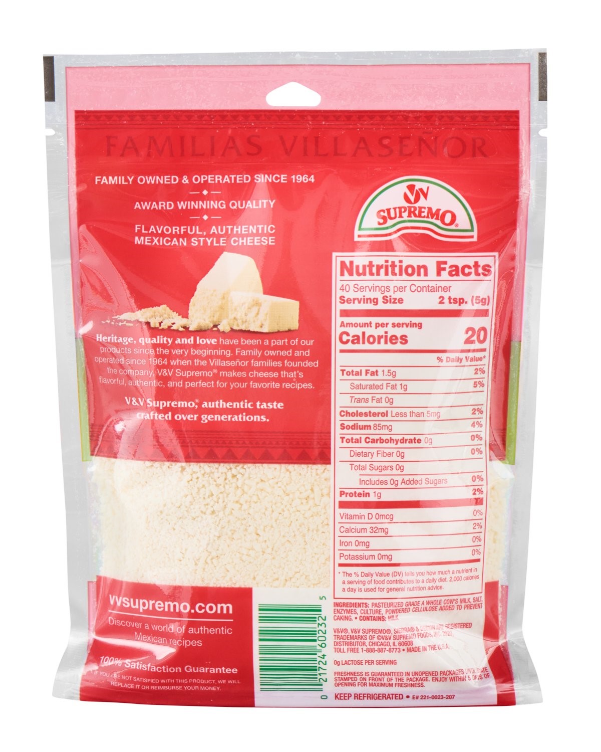 Supremo Sierra Queso Cotija 7.06 Ounce Size - 12 Per Case.