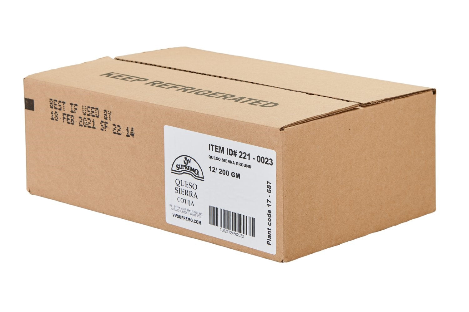Supremo Sierra Queso Cotija 7.06 Ounce Size - 12 Per Case.
