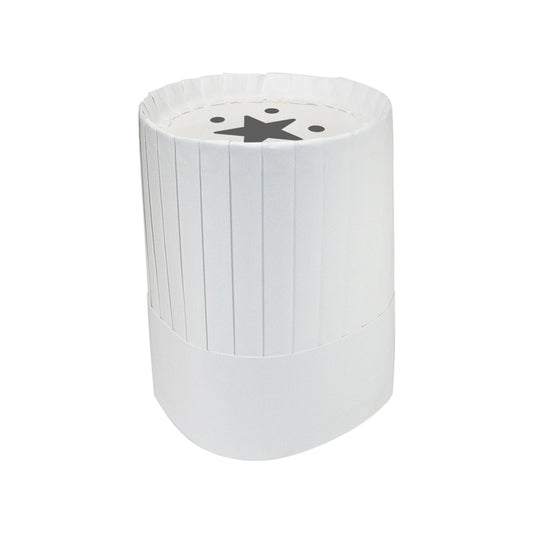 Chef Hat Paper Wide Pleats White 7" 12 Each - 1 Per Case.