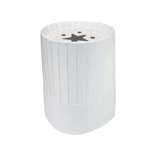 Chef Hat Paper Wide Pleats White 7" 12 Each - 1 Per Case.