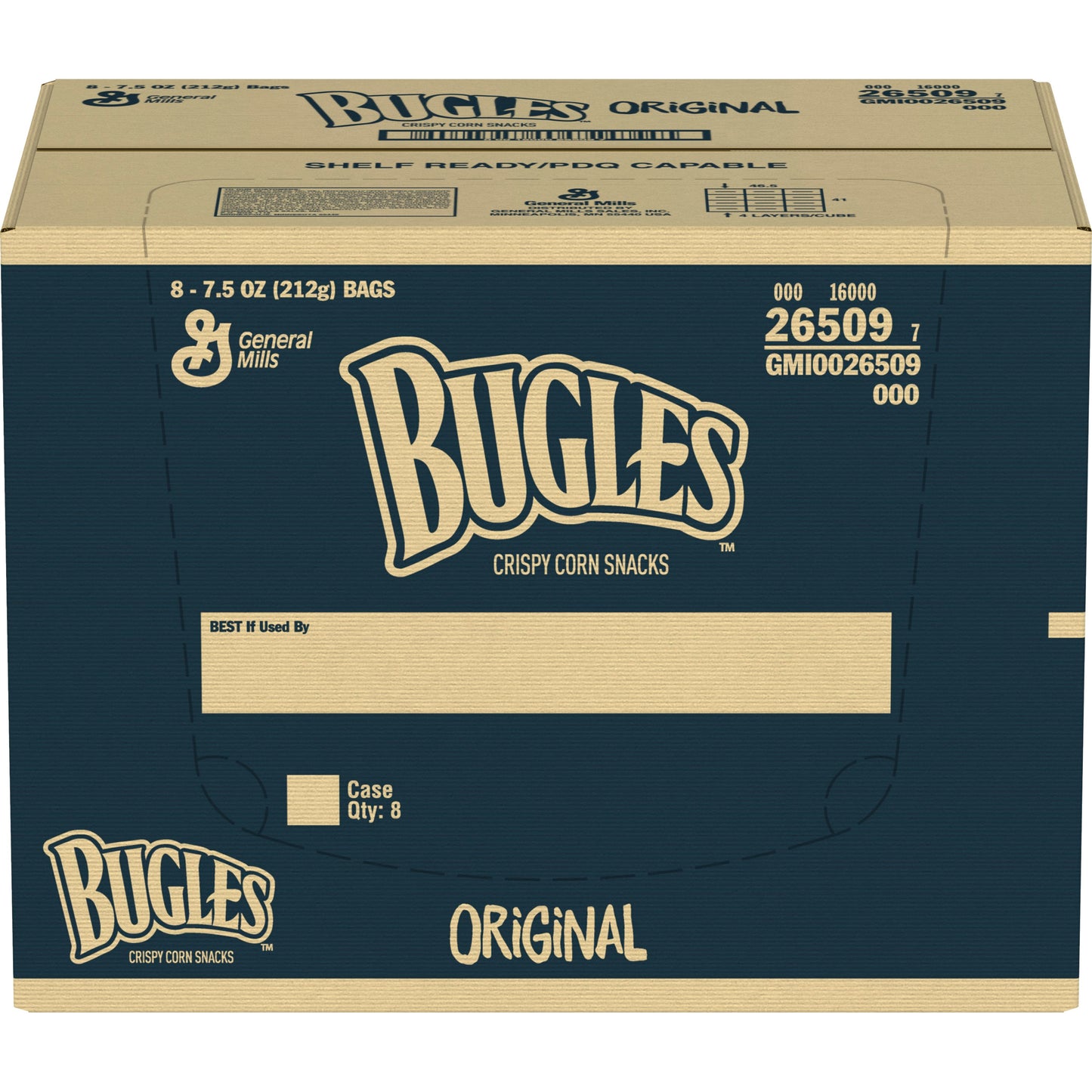 Bugles Snack Original 7.5 Ounce Size - 8 Per Case.