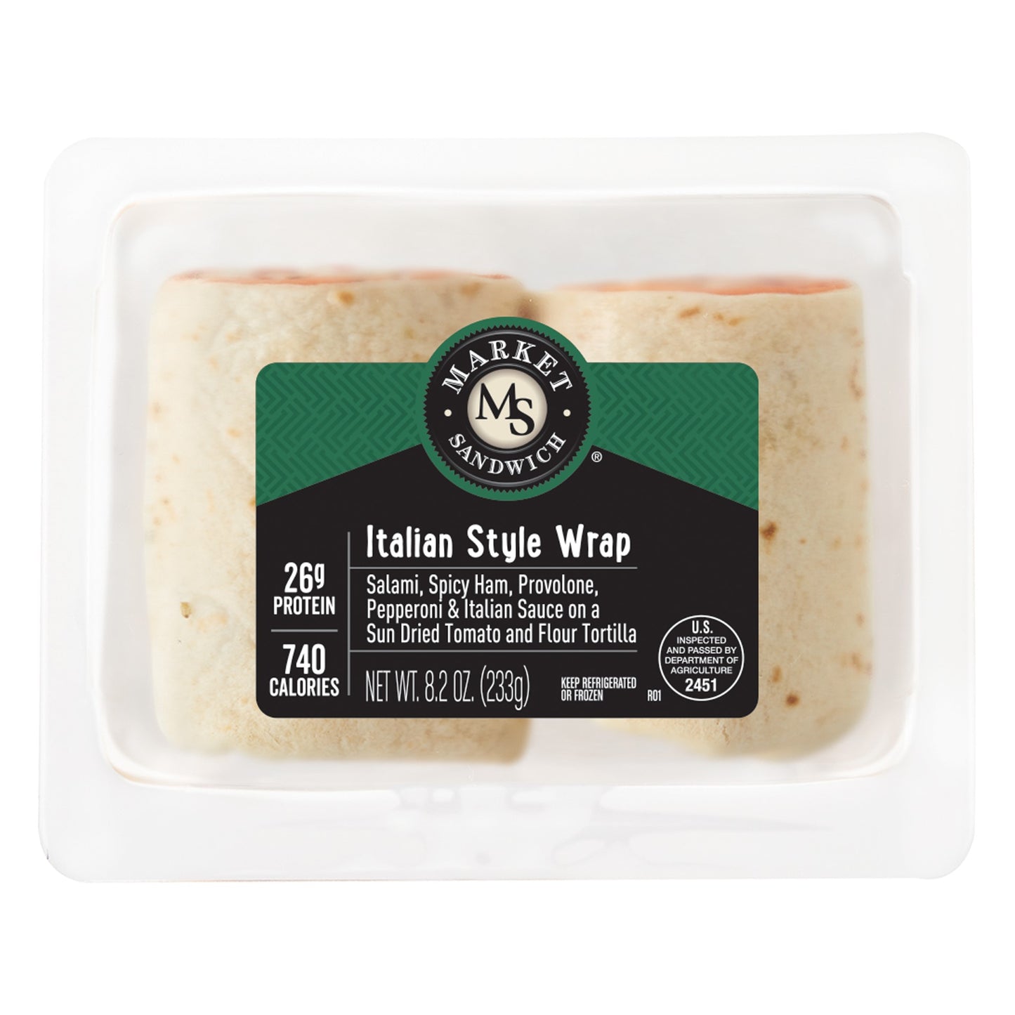 Market Sandwich Italian Style Wrap 8.2 Ounce Size - 8 Per Case.