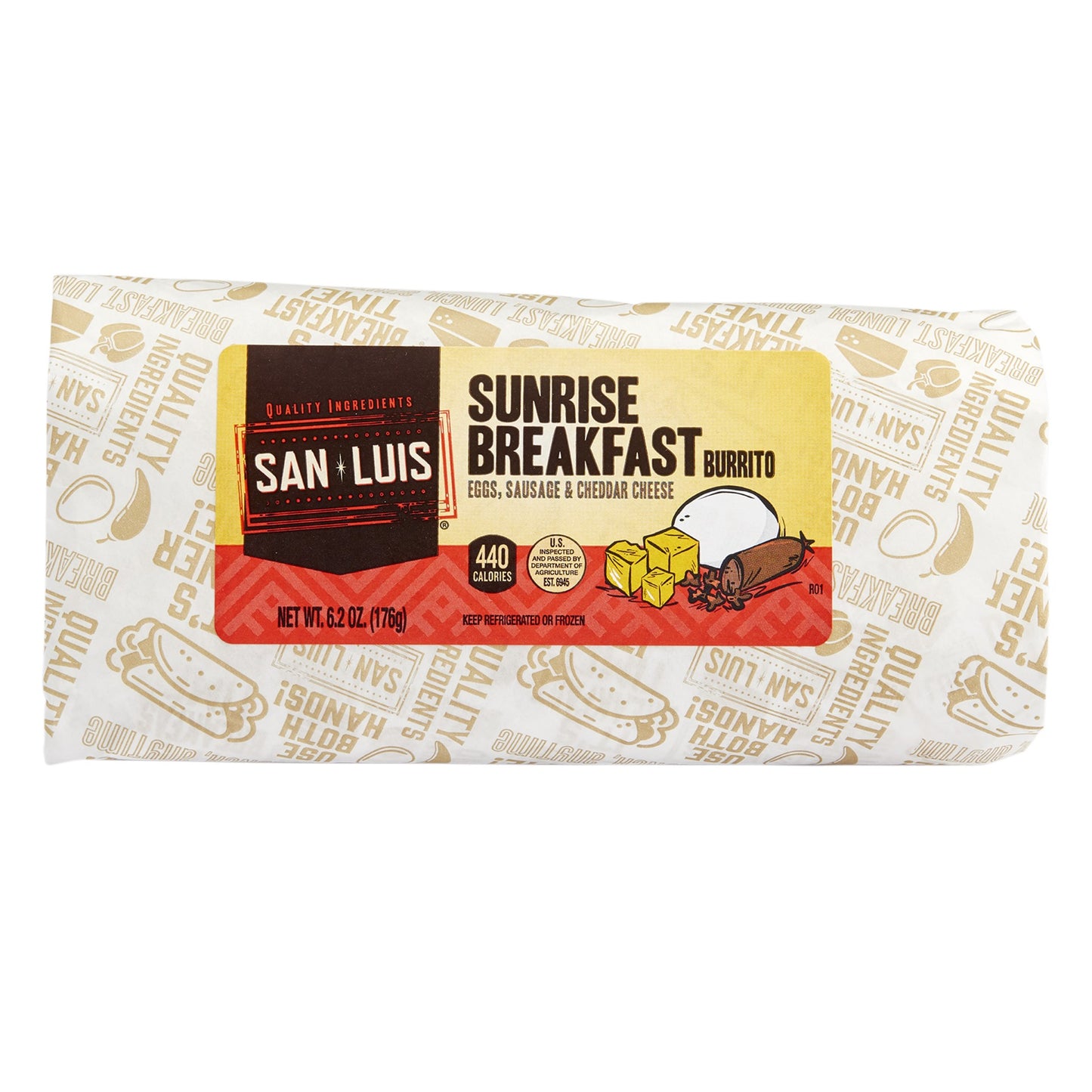 San Luis Sunrise Breakfast Burrito 6.2 Ounce Size - 12 Per Case.