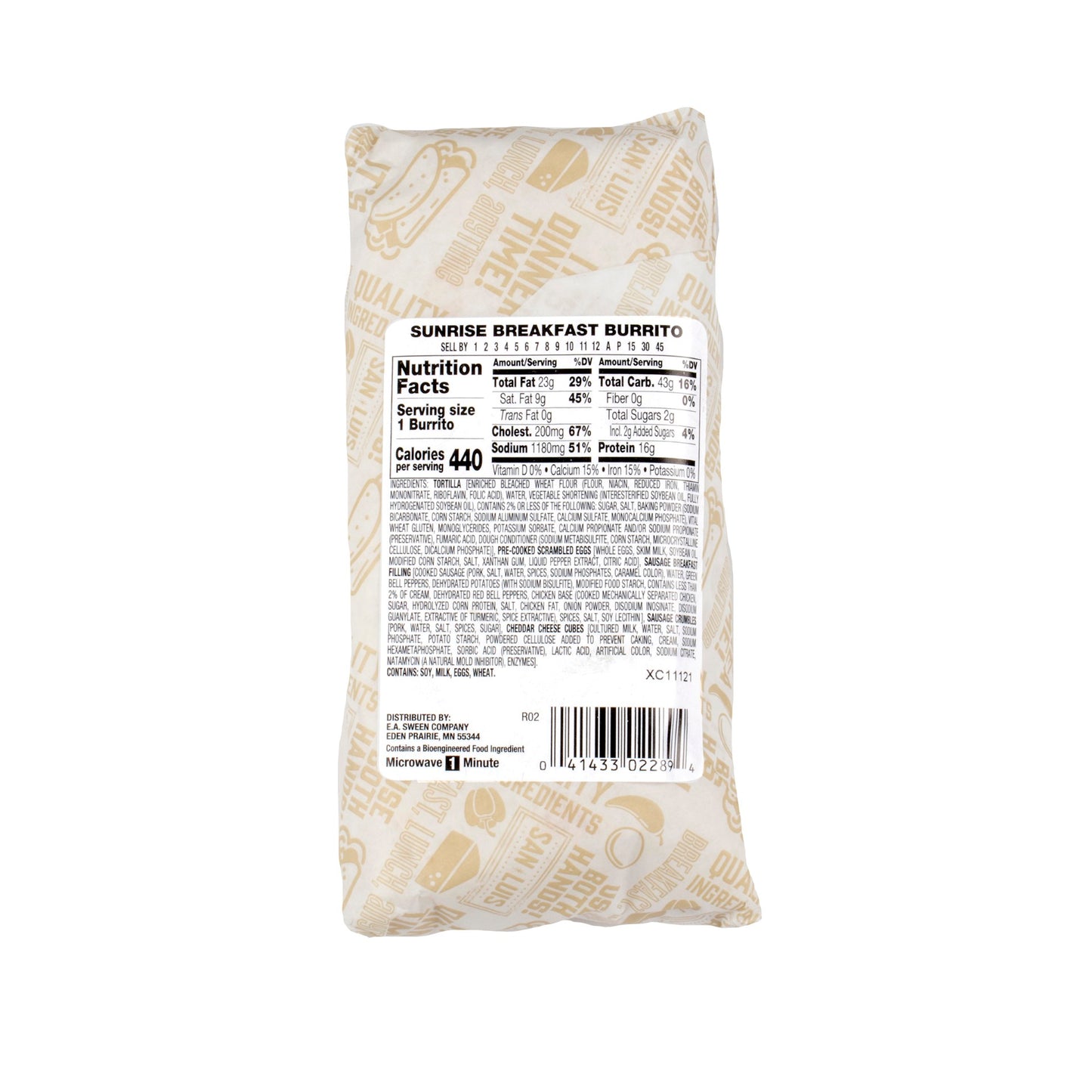 San Luis Sunrise Breakfast Burrito 6.2 Ounce Size - 12 Per Case.