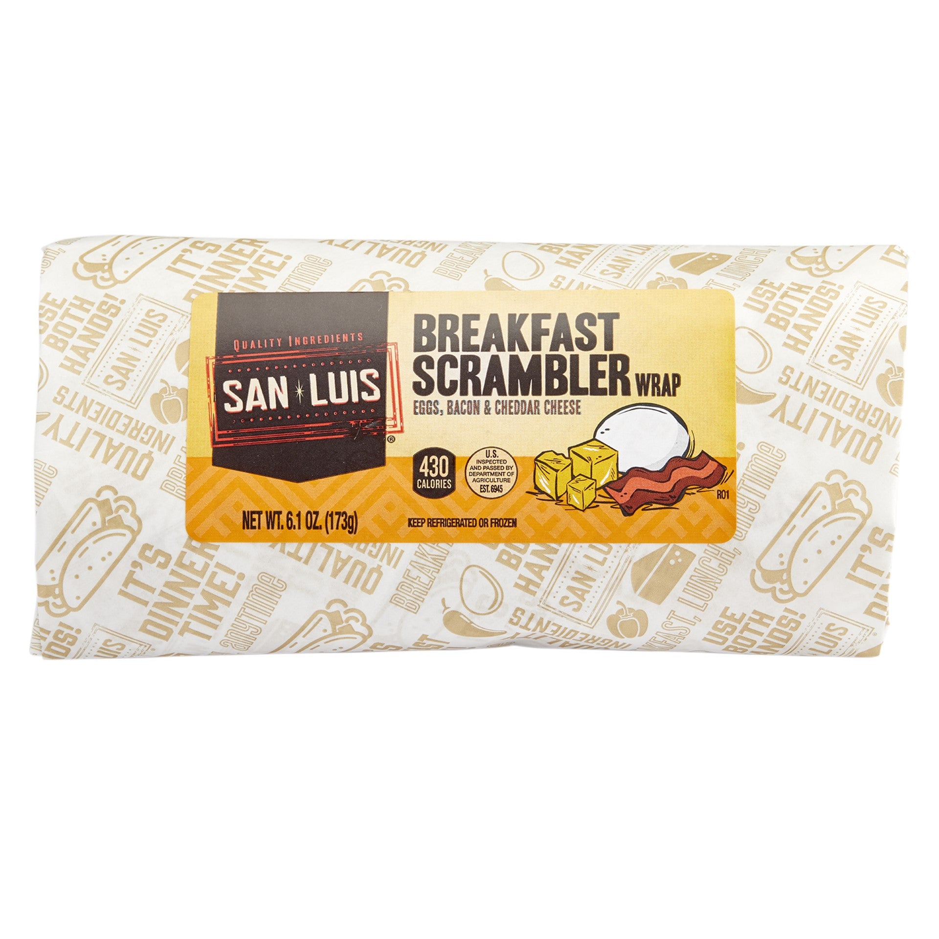 San Luis Breakfast Scrambler Wrap 6.1 Ounce Size - 12 Per Case.