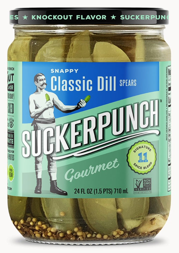 Sucker Punch Classic Dill Pickle Spears 24 Ounce Size - 6 Per Case.