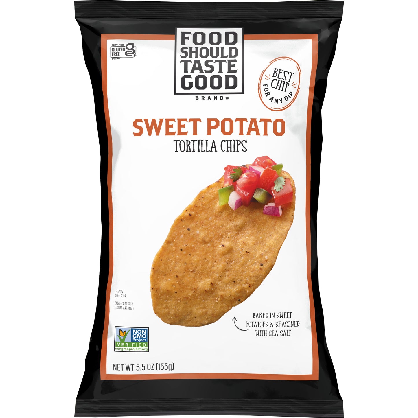 Food Should Taste Good™ Tortilla Chips Sweet Potato 5.5 Ounce Size - 12 Per Case.