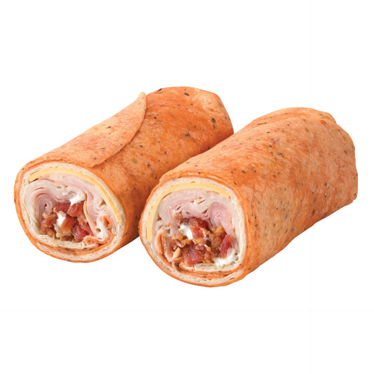 Market Sandwich Turkey Club Wrap With Bacon, Ham, Cheddar Cheese, & Ranch Dressing 8 Ounce Size - 8 Per Case.