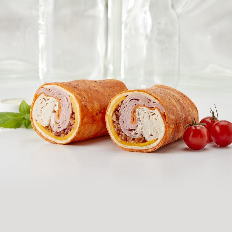 Market Sandwich Turkey Club Wrap With Bacon, Ham, Cheddar Cheese, & Ranch Dressing 8 Ounce Size - 8 Per Case.