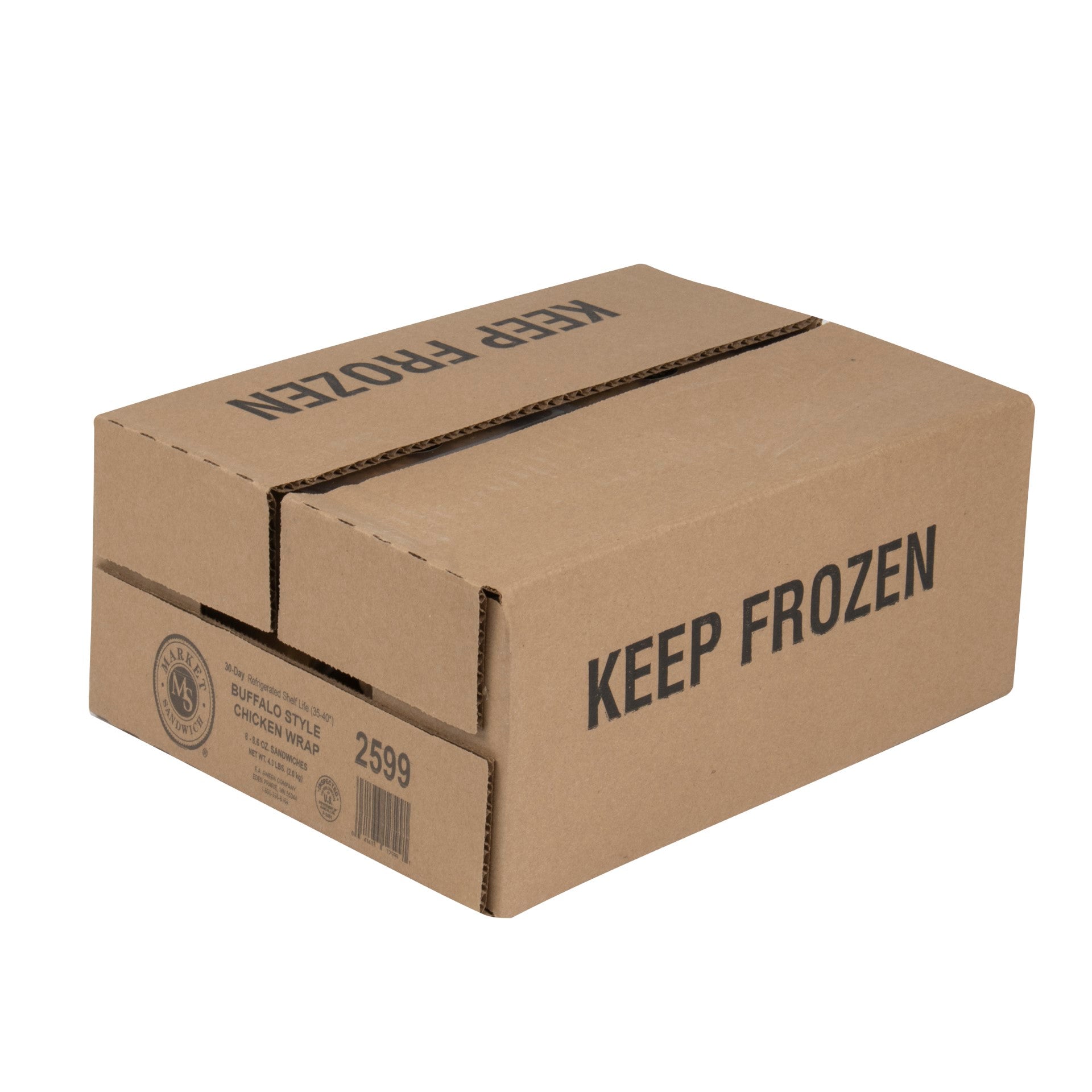 Market Sandwich Buffalo Style Grilled Chicken & Provolone Sandwich Wrap 8.6 Ounce Size - 8 Per Case.