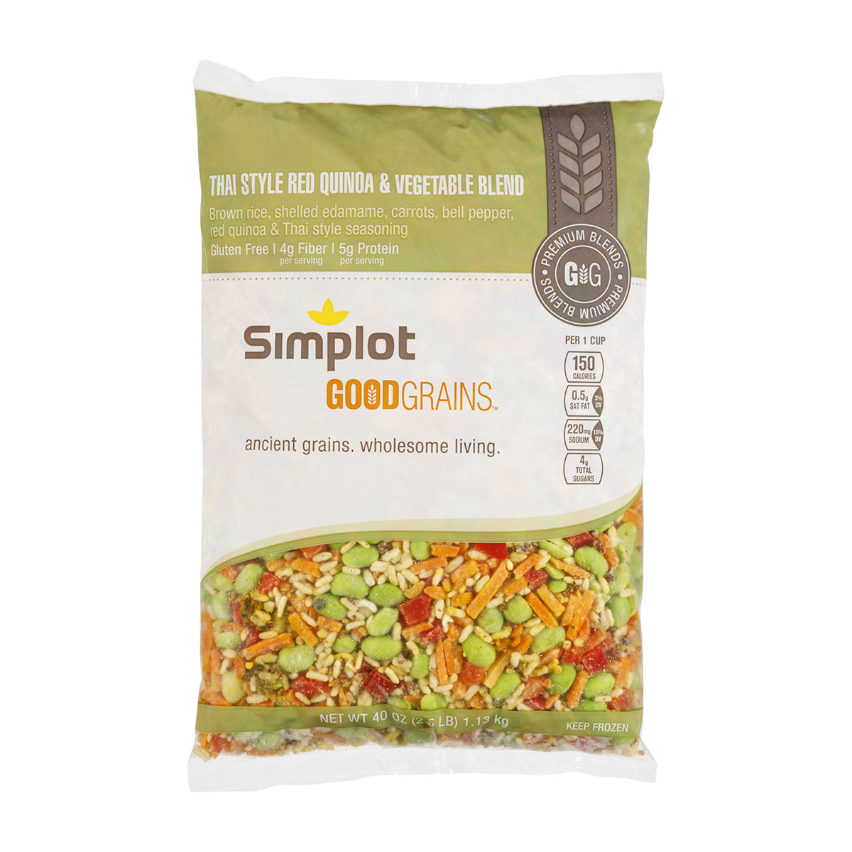 Simplot Good Grains Thai Style Red Quinoa & Vegetable Blend 2.5 Pound Each - 6 Per Case.