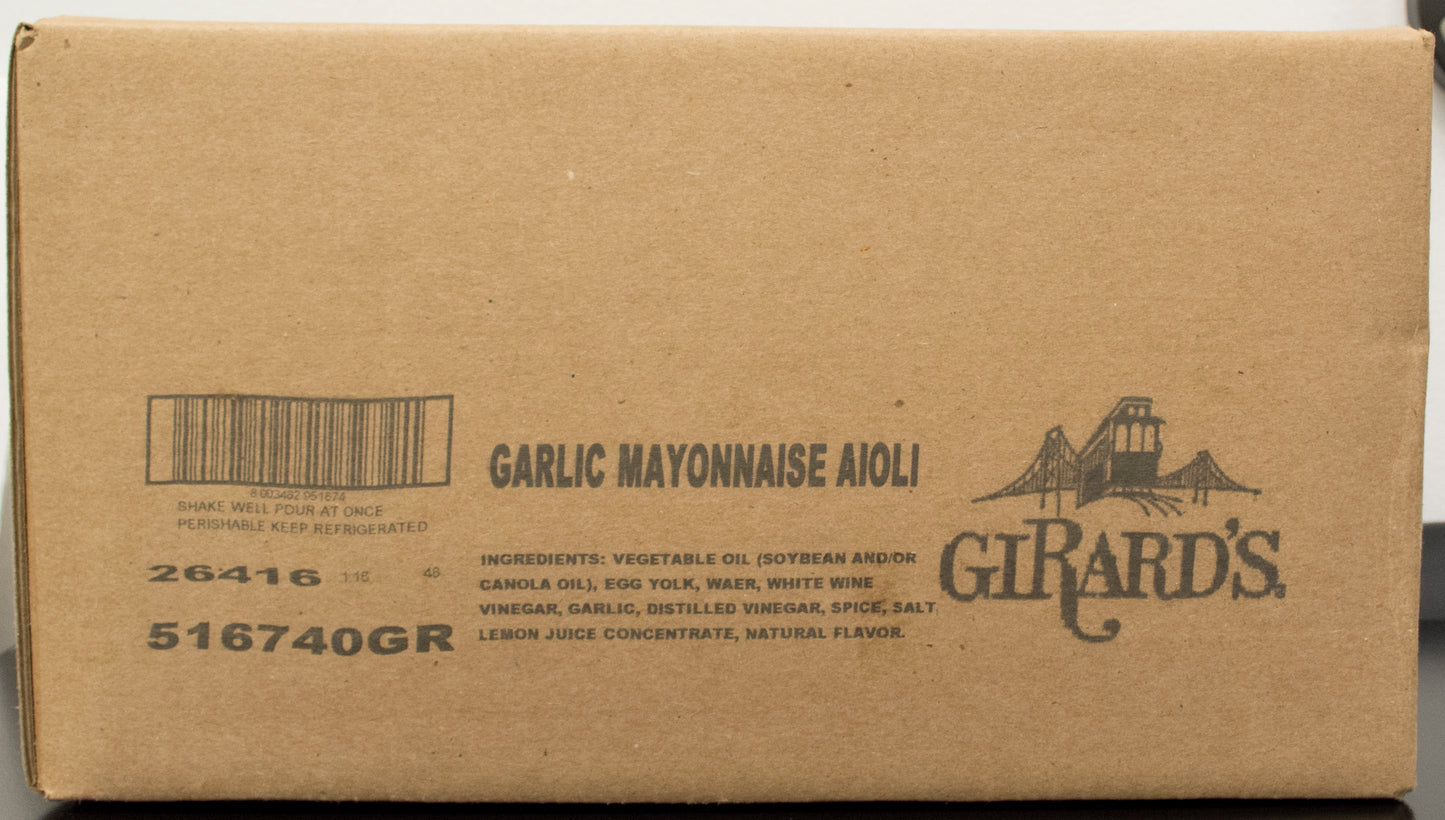 Girard's Garlic Aioli Mayo, 0.5 Gallon - 4 Per Case.