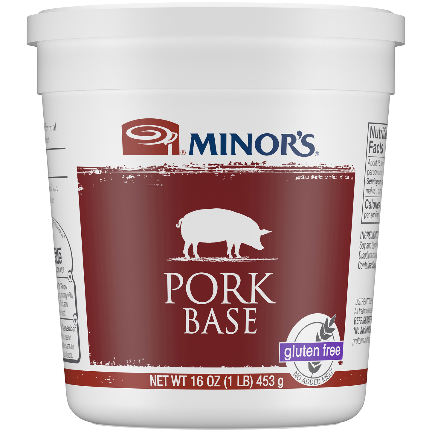 Minor's Pork Base (No Added Msg) Gluten Free 1 Pound Each - 6 Per Case.