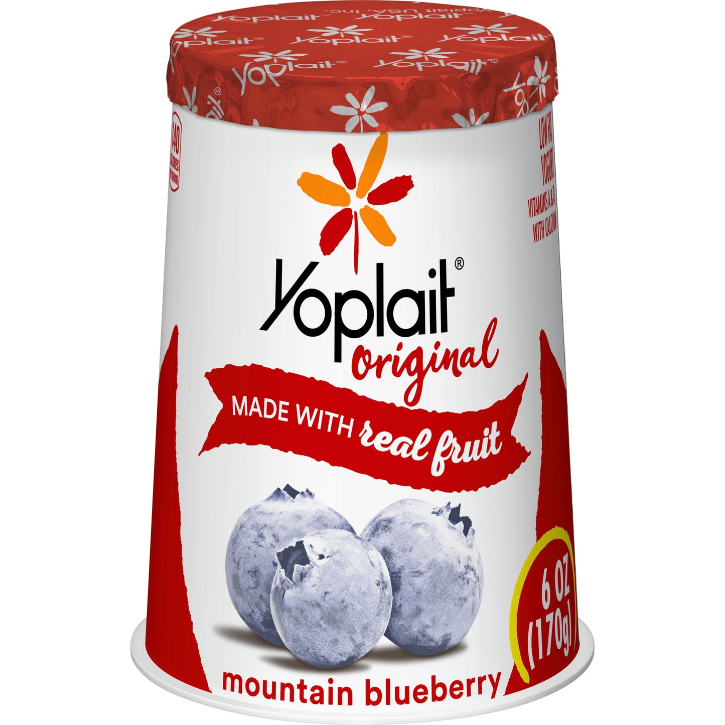 Yoplait® Original Yogurt Single Serve Cup Mountain Blueberry 6 Ounce Size - 12 Per Case.