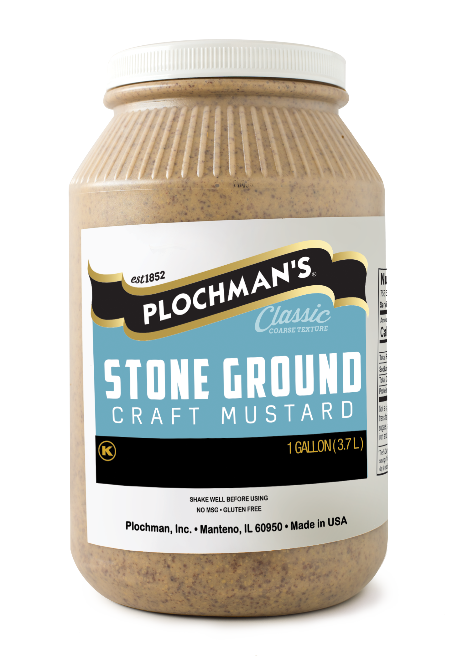 Plochman's Stone Ground Mustard, 1 Gallon - 2 Per Case.