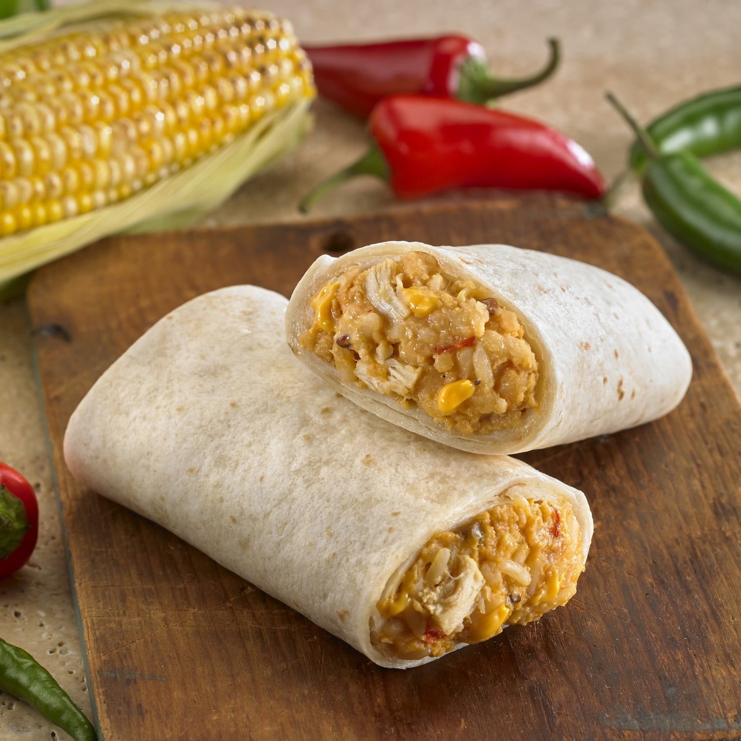 San Luis Chicken Rice & Cheese Burrito 8 Ounce Size - 10 Per Case.