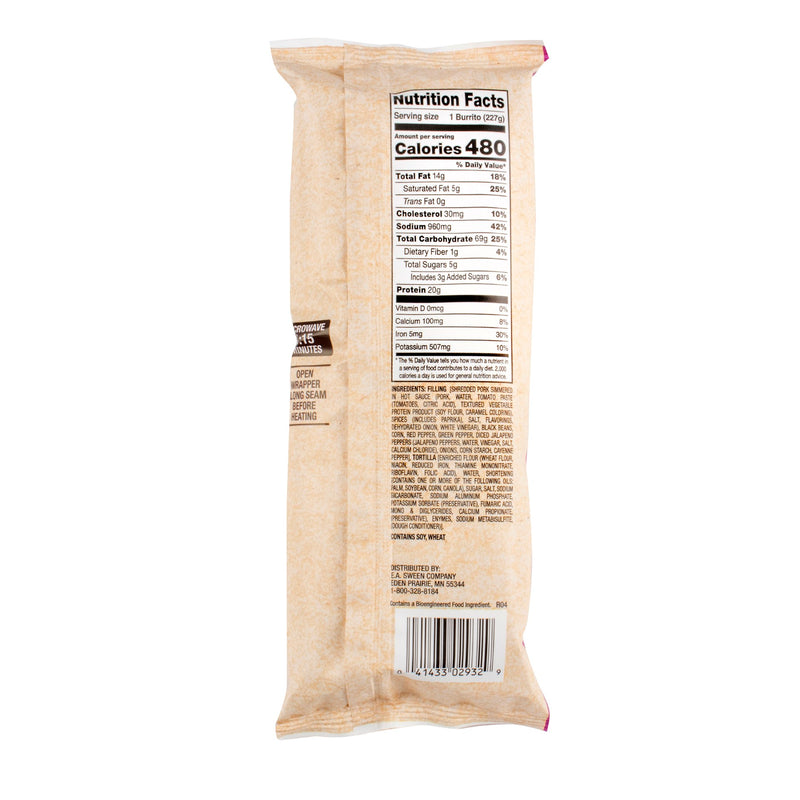 San Luis Pork Carnitas Burrito 8 Ounce Size - 10 Per Case.