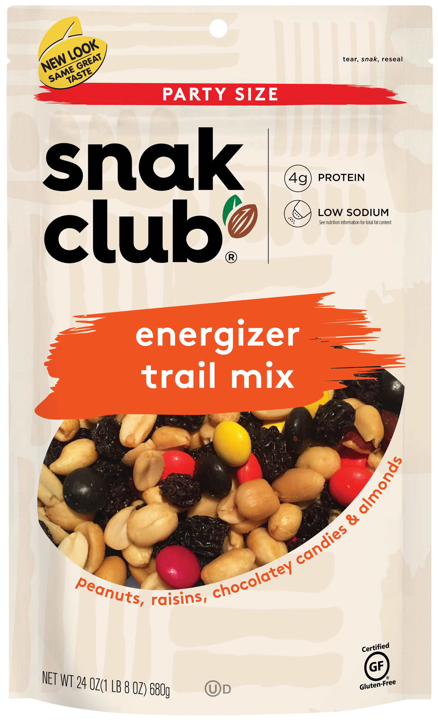 Snak Club Party Size Energizer Trail Mix 1.5 Pound Each - 6 Per Case.