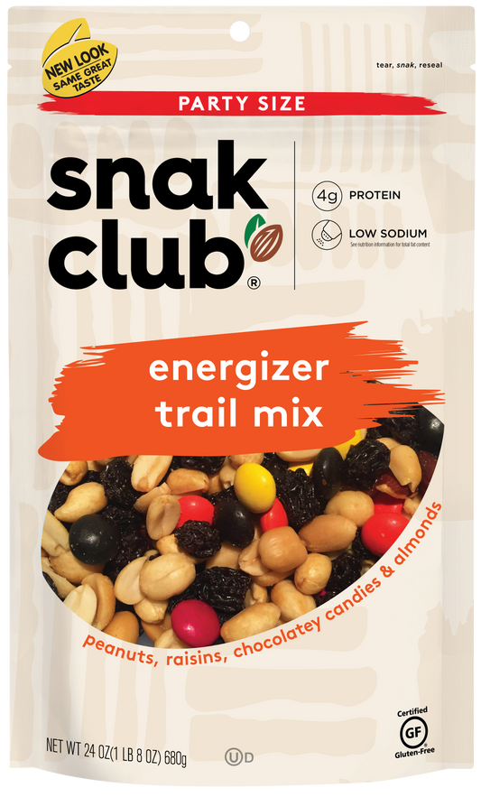 Snak Club Party Size Energizer Trail Mix 1.5 Pound Each - 6 Per Case.