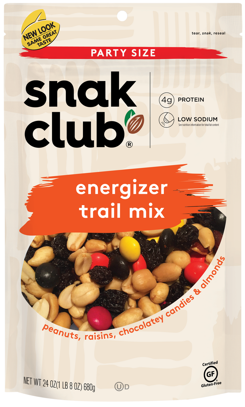 Snak Club Party Size Energizer Trail Mix 1.5 Pound Each - 6 Per Case.