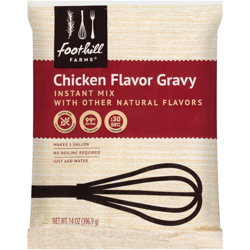 Foothill Farms Chicken Flavor Gravy Instant Mix 14 Ounce Size - 8 Per Case.