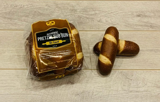 Cl Pretzel Sub Bun Slice Nb Packs 2 Ounce Size - 72 Per Case.