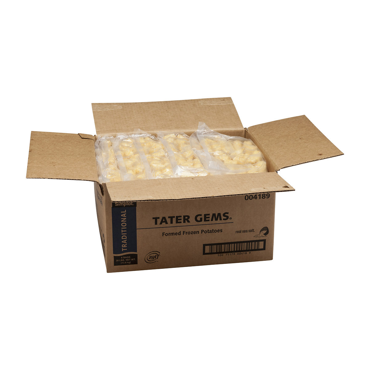 Simplot Traditional Tater Gems Reduced Sodium 5 Pound Each - 6 Per Case.