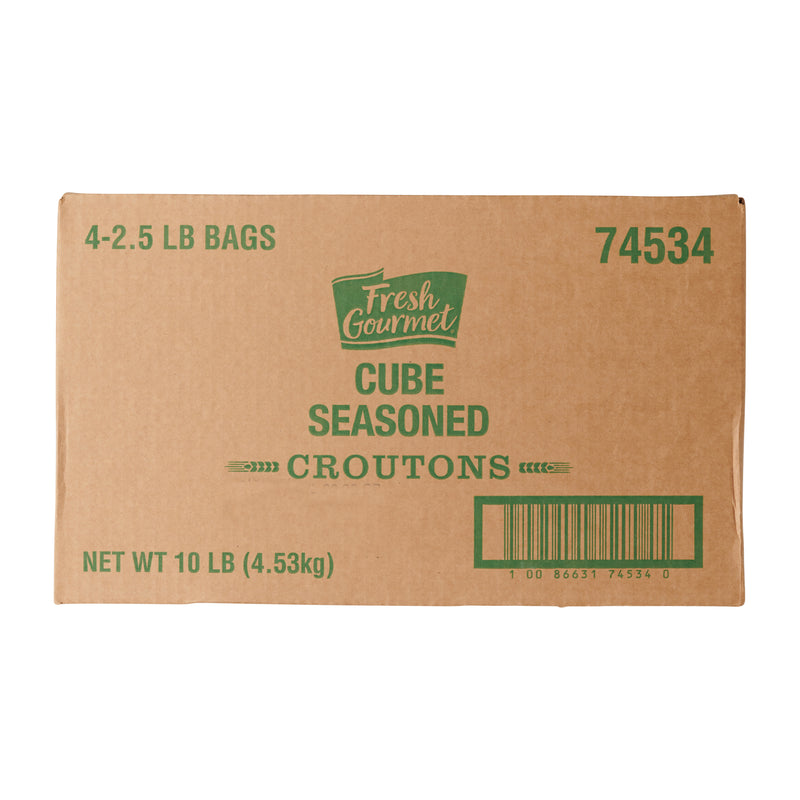 Fresh Gourmet Crouton Seasoned Cube Trans Fat Free 2.5 Pound Each - 4 Per Case.