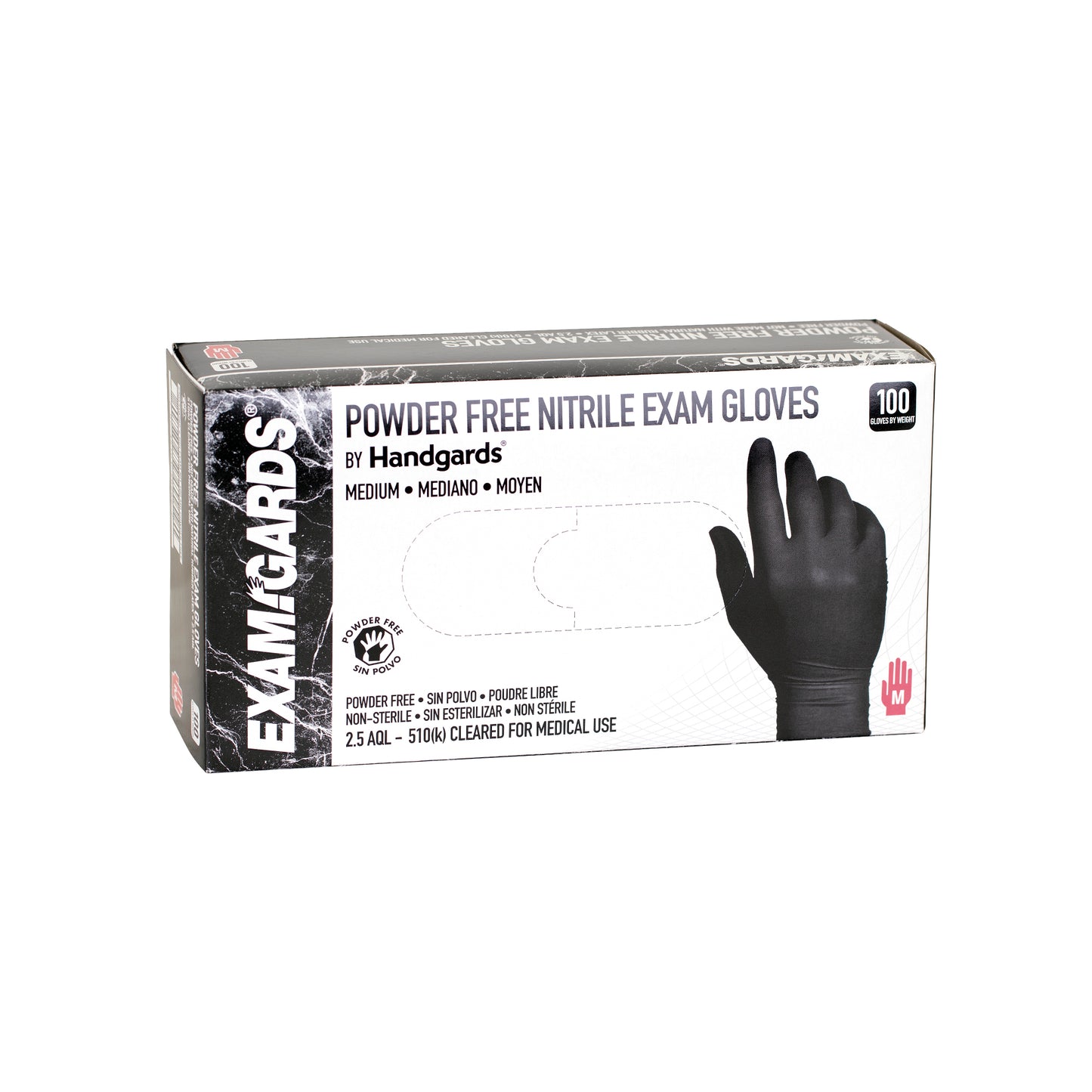 Glove Black Nitrile Exam Grade Medium 100 Each - 10 Per Case.