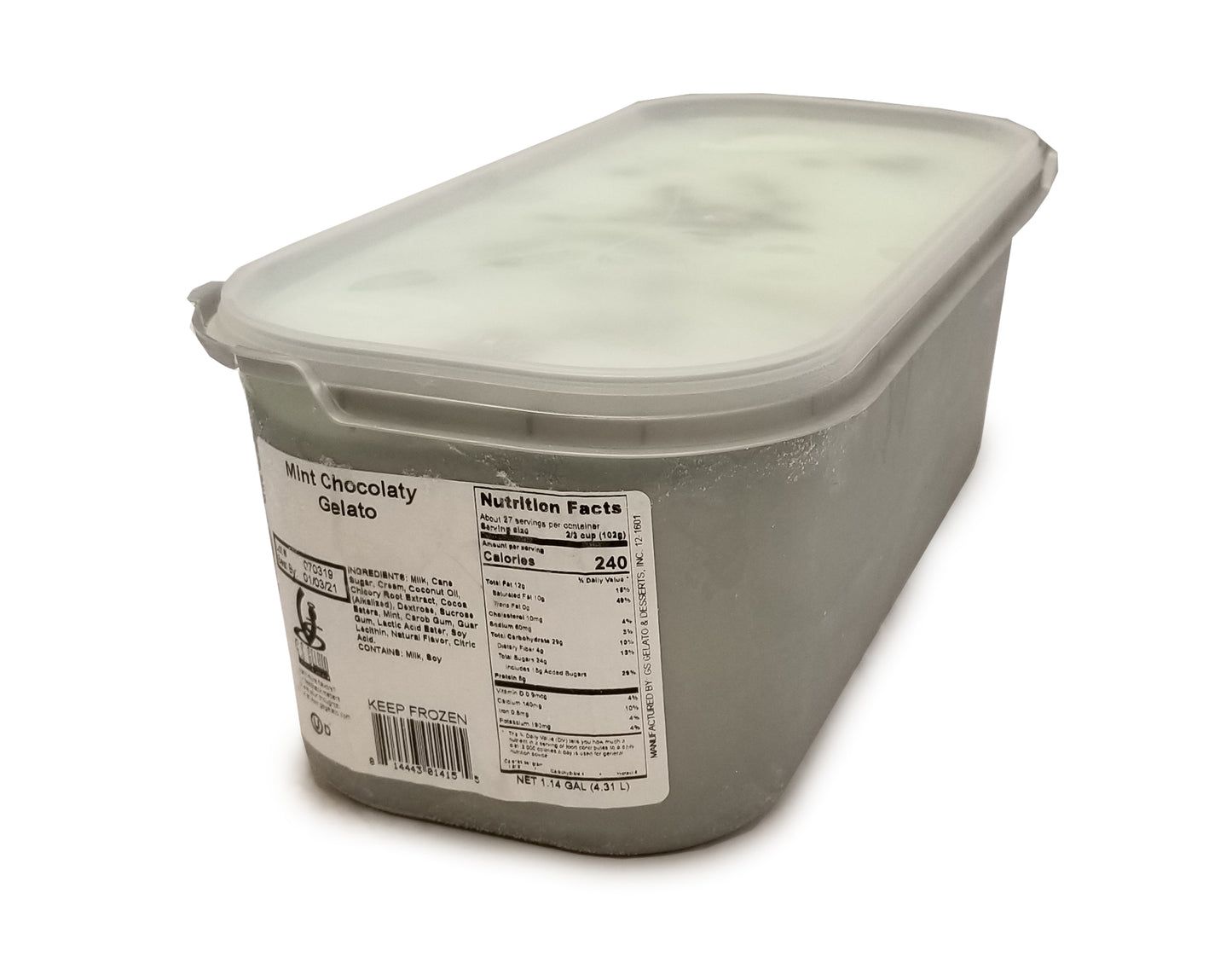 G Gelato Mint Chocolaty Gelato 5 Liter - 1 Per Case.