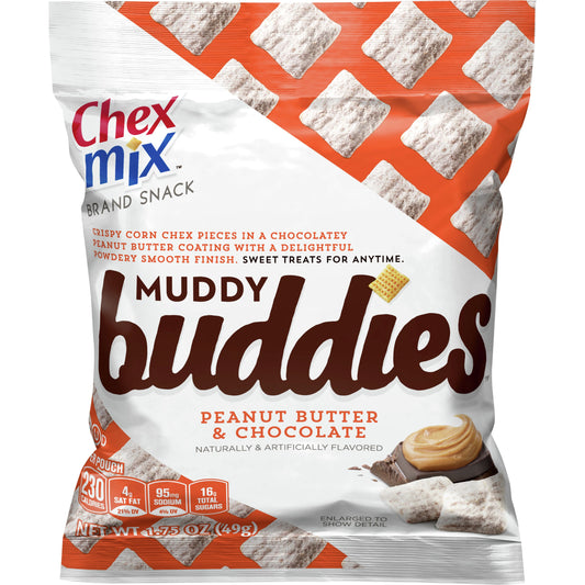 Chex Mix™ Muddy Buddies™ Snack Mix Single Serve Peanut Butter & Chocolate 1.75 Ounce Size - 60 Per Case.