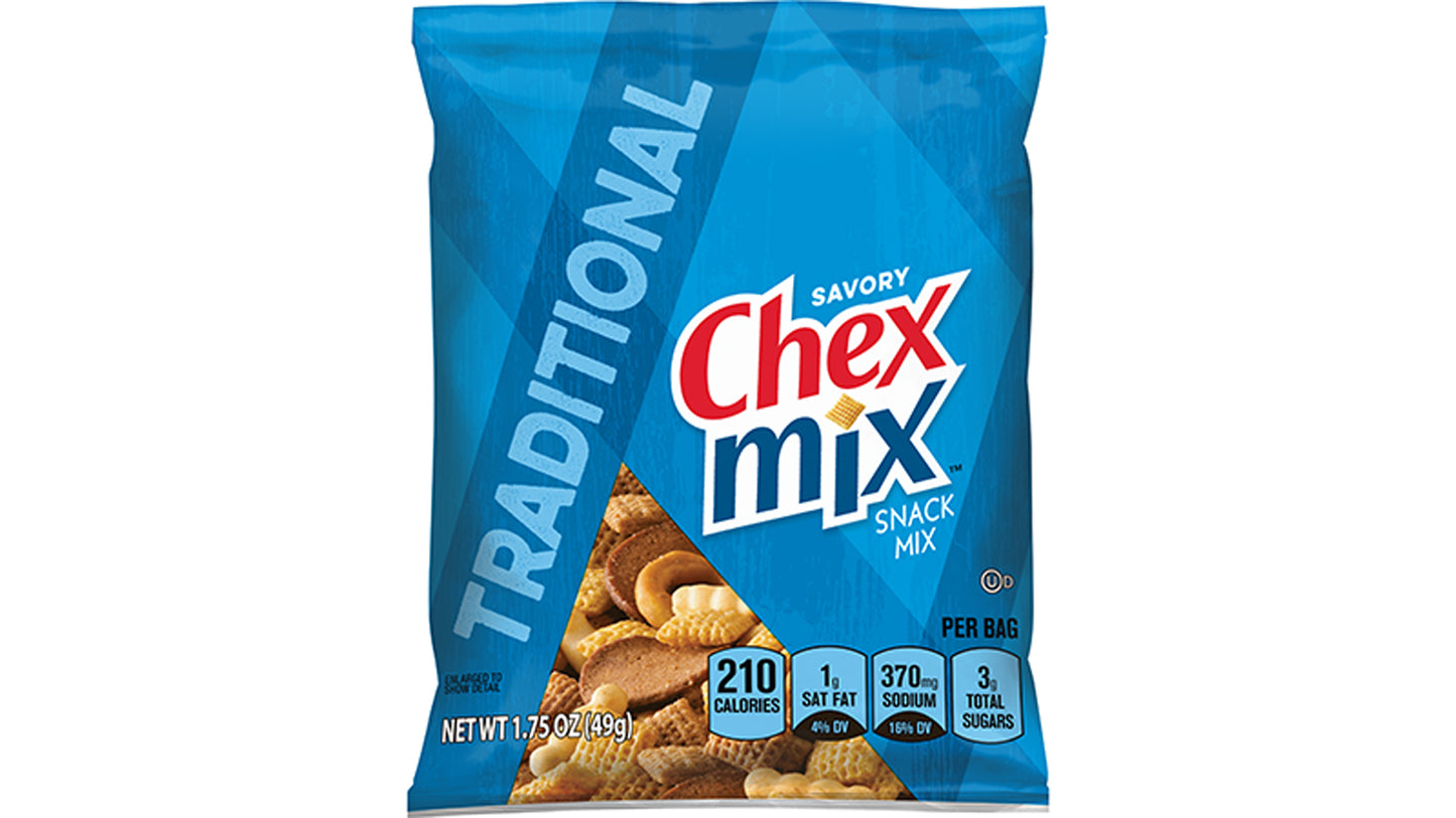 Chex Mix™ Snack Mix Single Serve Traditional 1.75 Ounce Size - 60 Per Case.