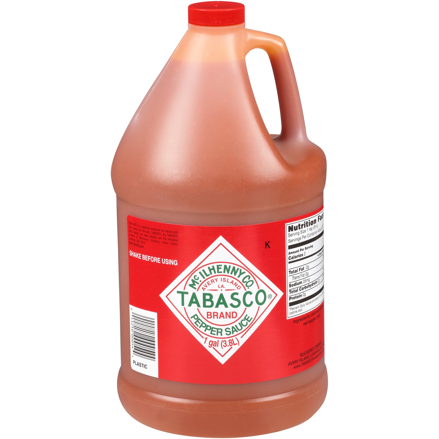 Tabasco Pepper Sauce Bulk Plastic 1 Gallon - 4 Per Case.