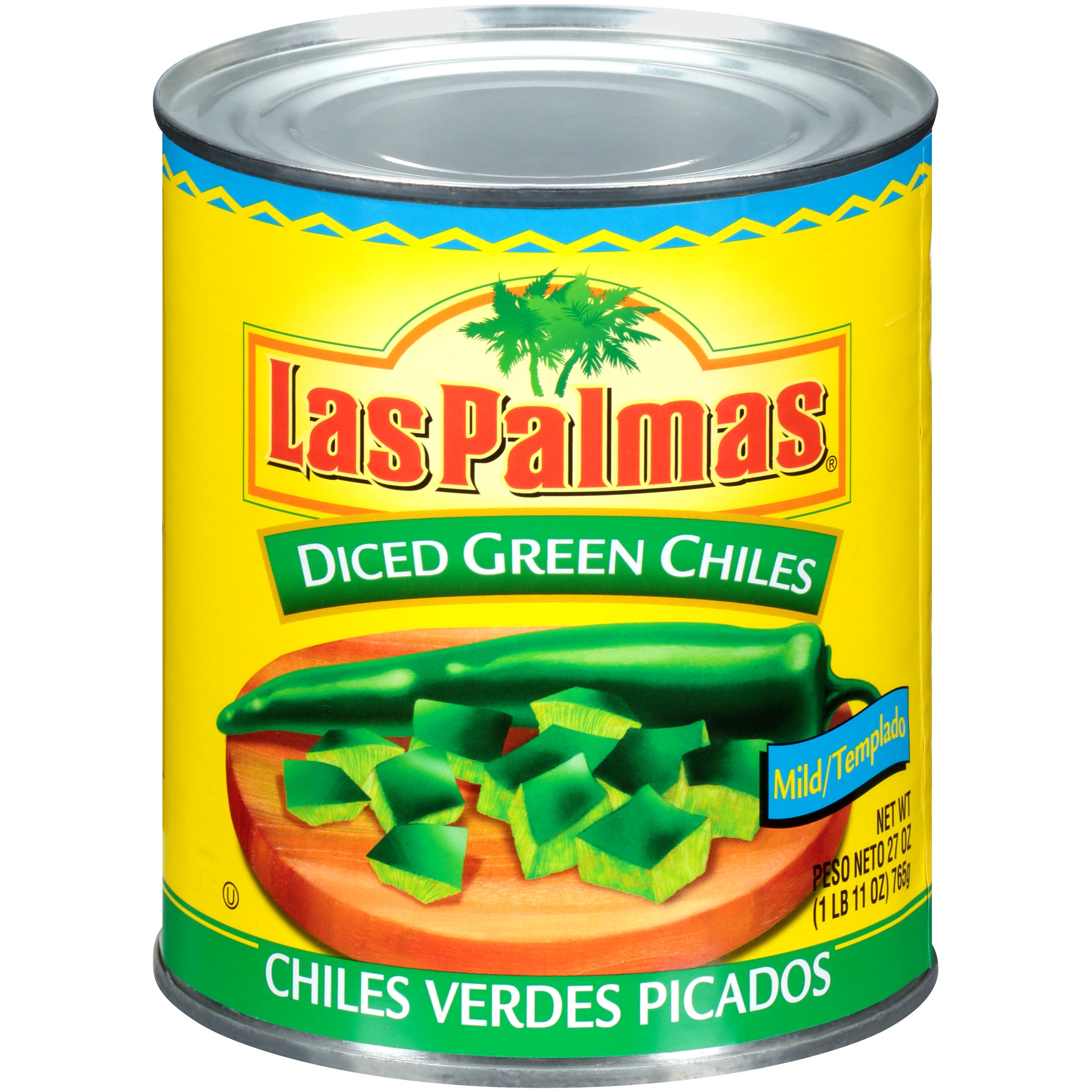 Diced Green Chiles 27 Ounce Size - 12 Per Case.