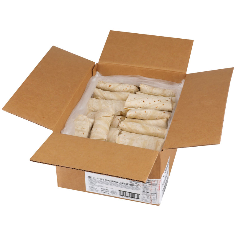 Posada Chicken Cheese & Hatch Chile BurritoBulk 5 Ounce Size - 72 Per Case.