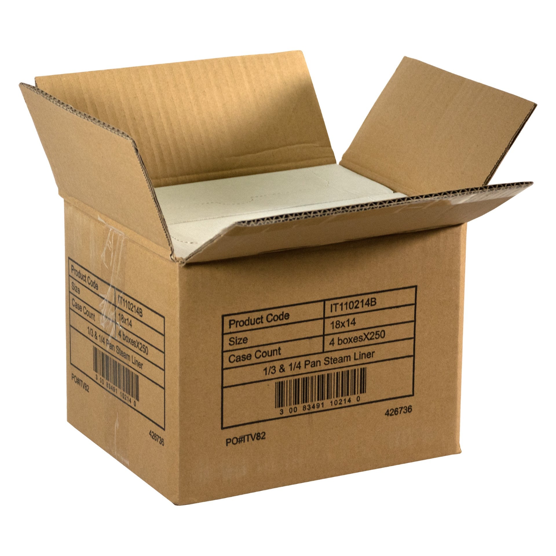 Liner Third & Quarter Steam Pan 250 Count Packs - 4 Per Case.