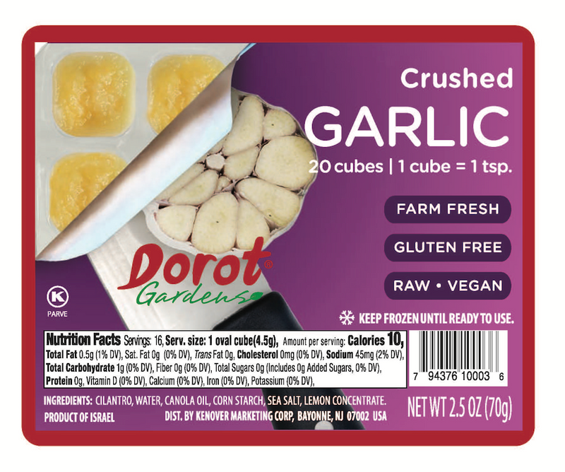 Dorot Crushed Garlic Ovals 2.8 Ounce Size - 16 Per Case.