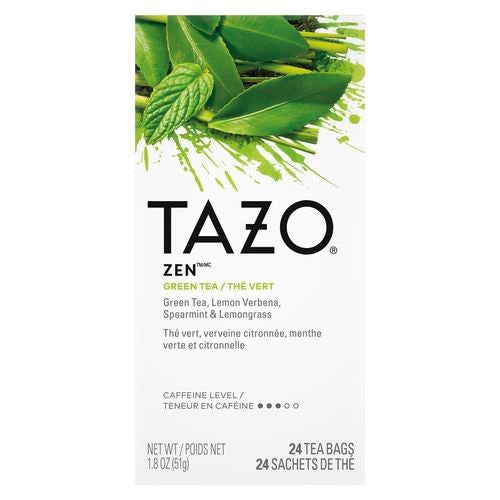 Tazo Tea Bags Zen 24 Count Packs - 6 Per Case.